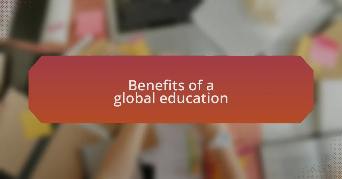 Benefits of a global education