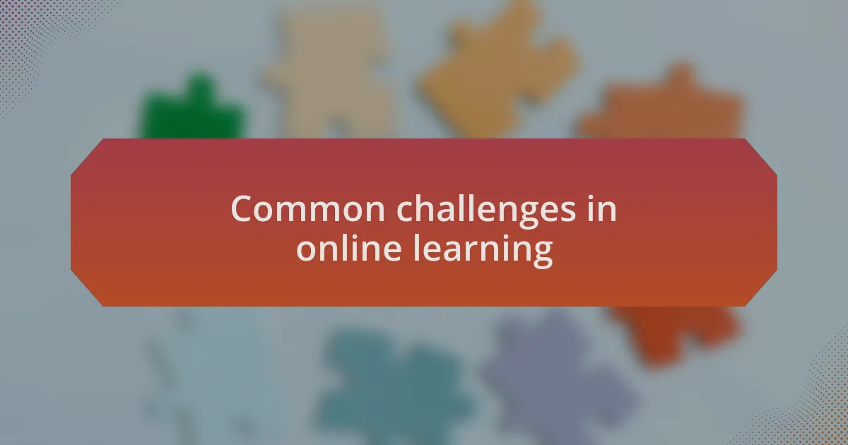 Common challenges in online learning