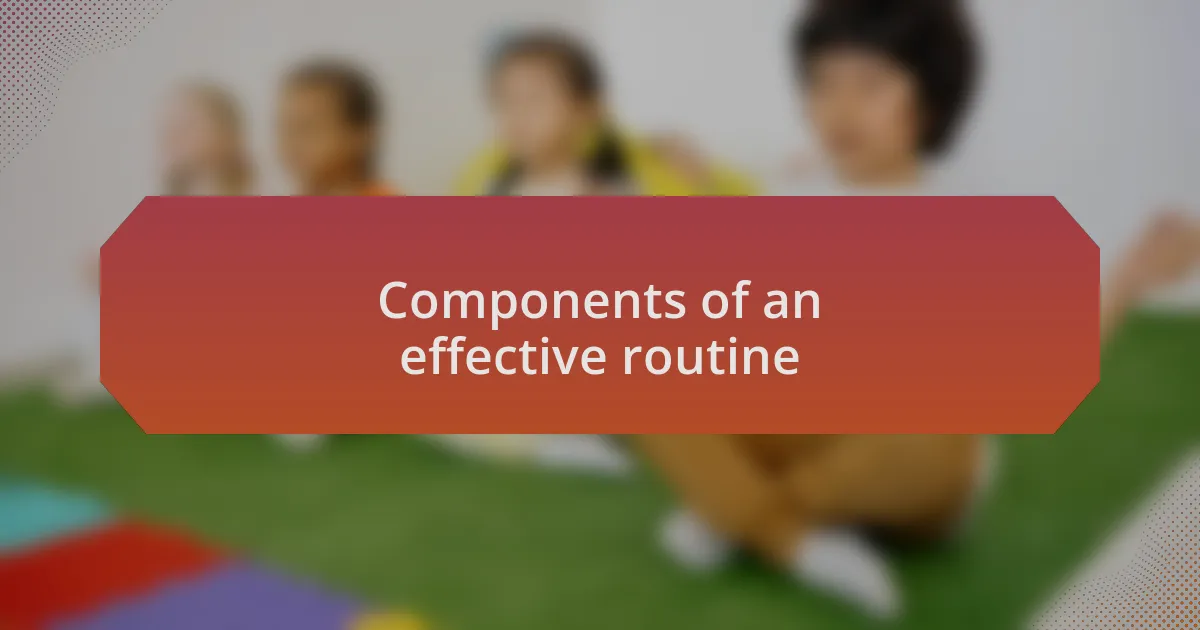 Components of an effective routine