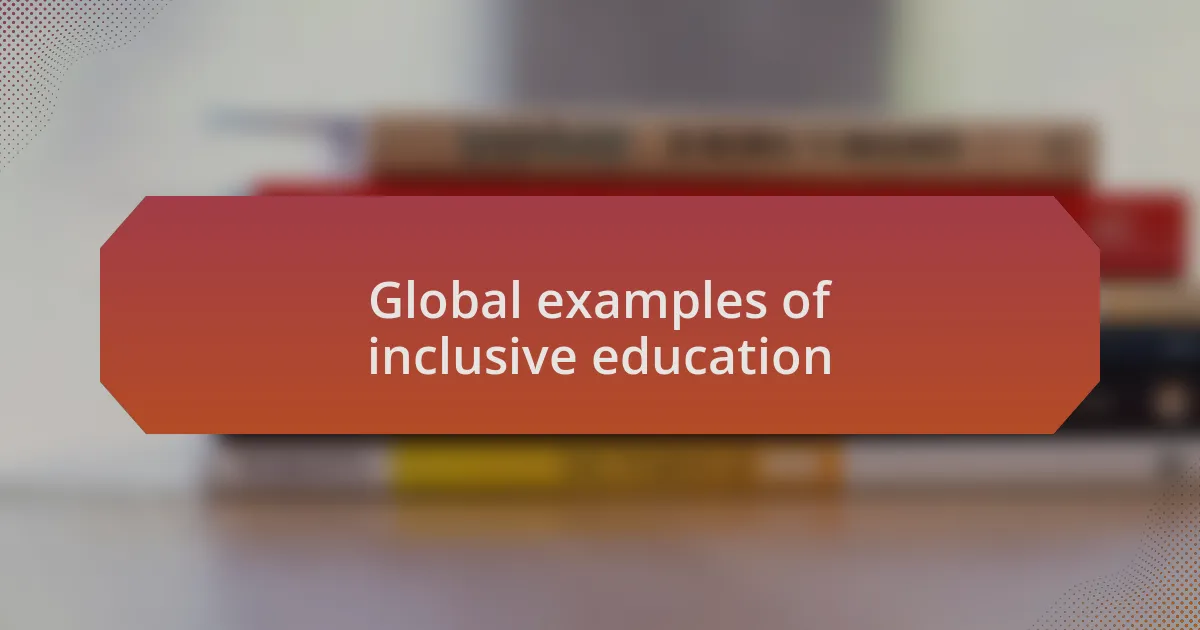 Global examples of inclusive education