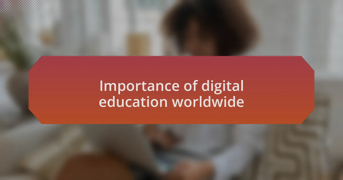 Importance of digital education worldwide