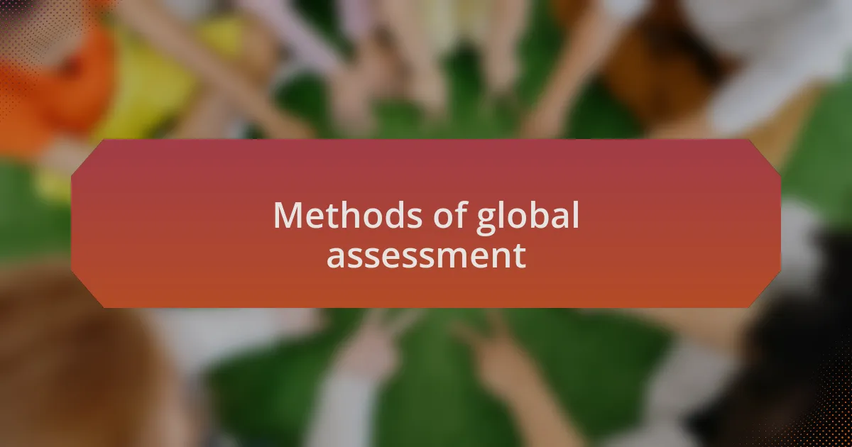 Methods of global assessment
