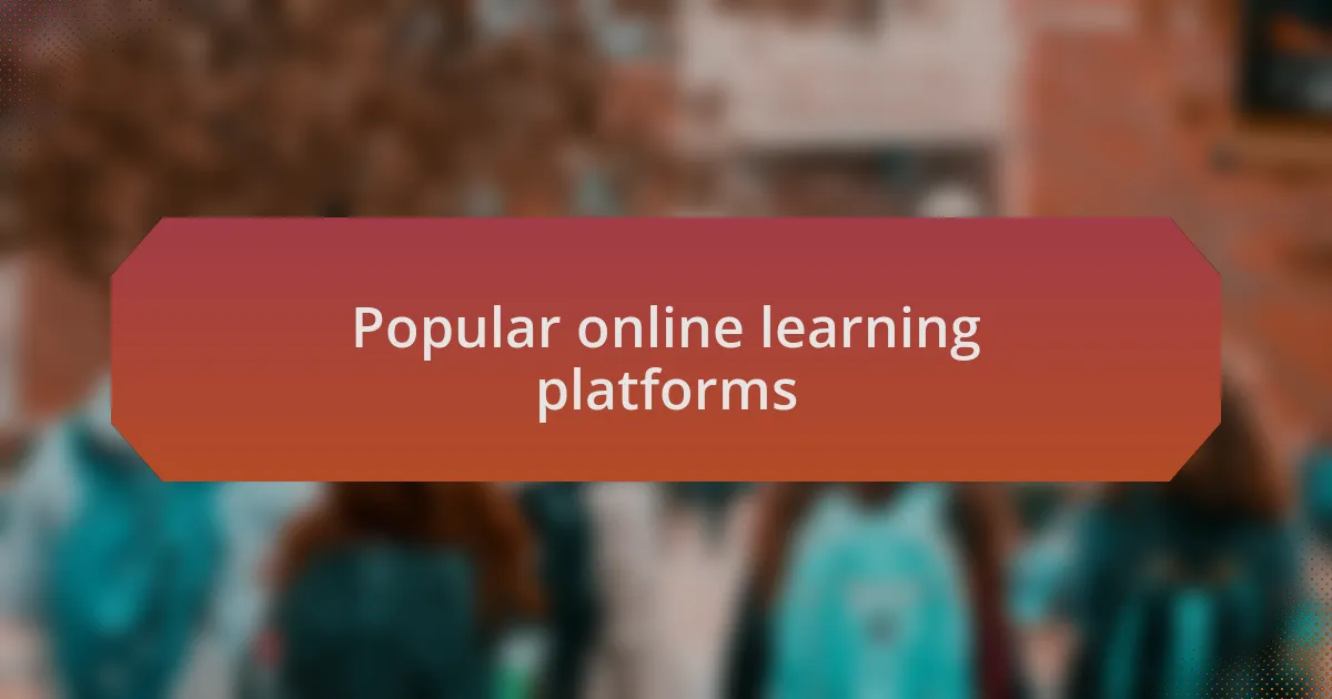 Popular online learning platforms