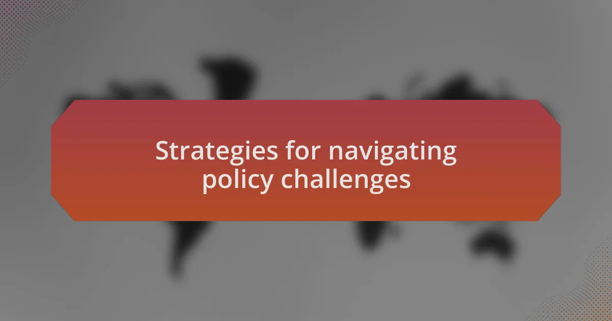 Strategies for navigating policy challenges