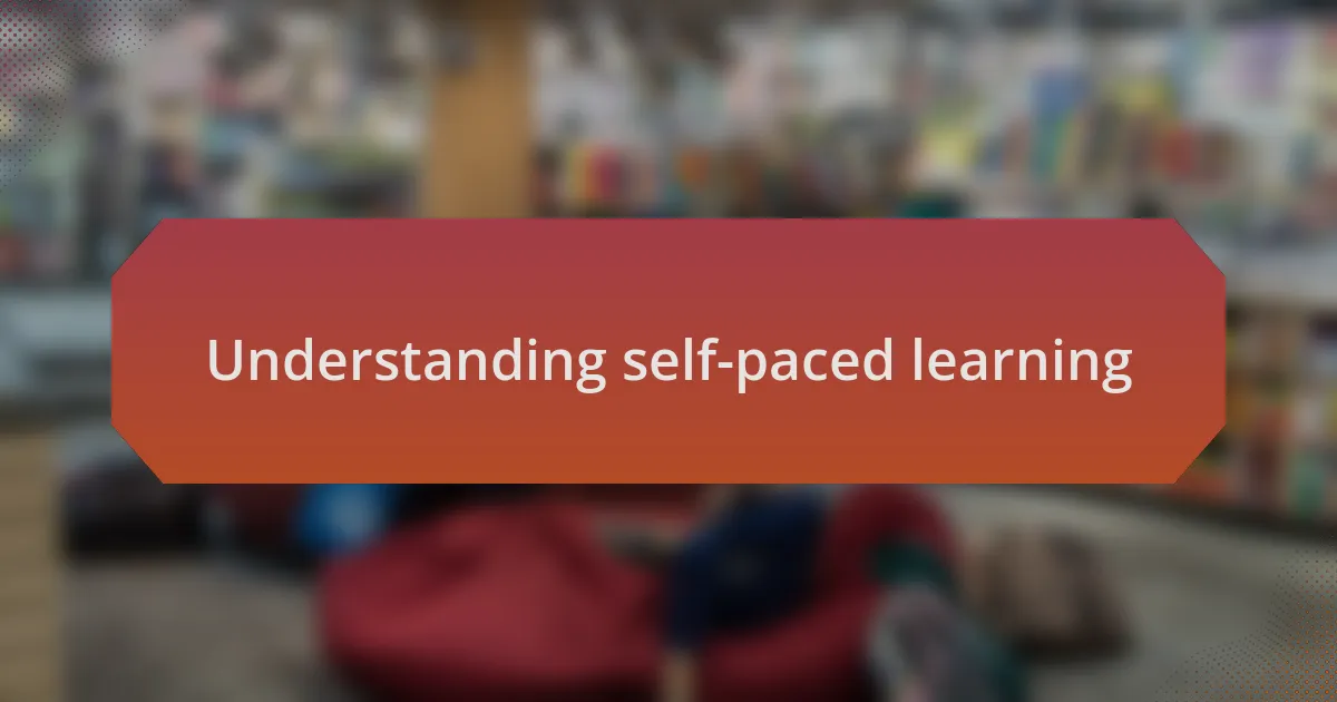 Understanding self-paced learning